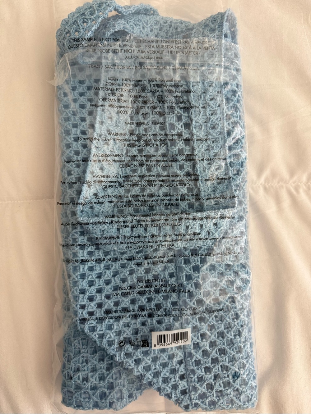 Dolce & Gabbana Light Blue Crochet Tote - Picture 4 of 5